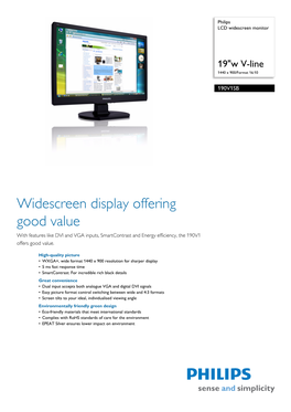 190V1SB/00 Philips LCD Widescreen Monitor