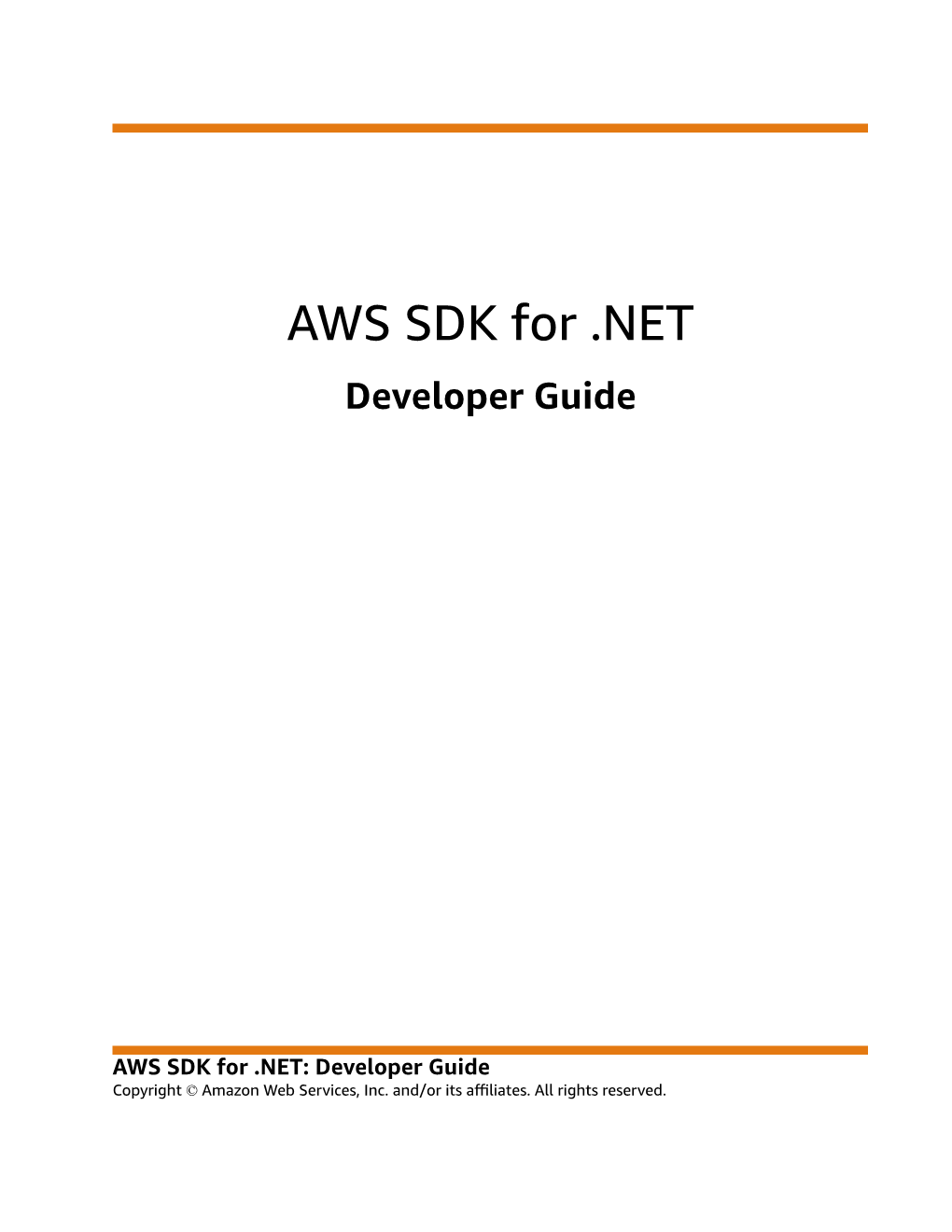 AWS SDK for .NET Developer Guide