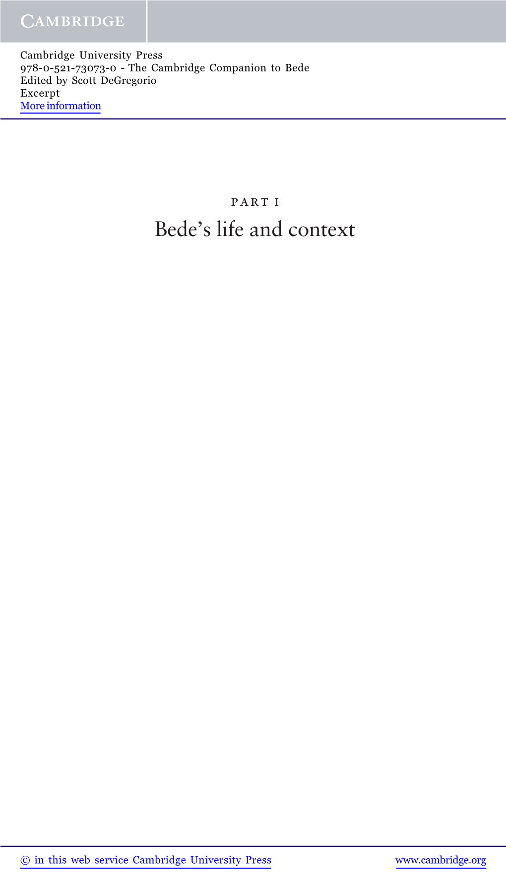 Bede's Life and Context