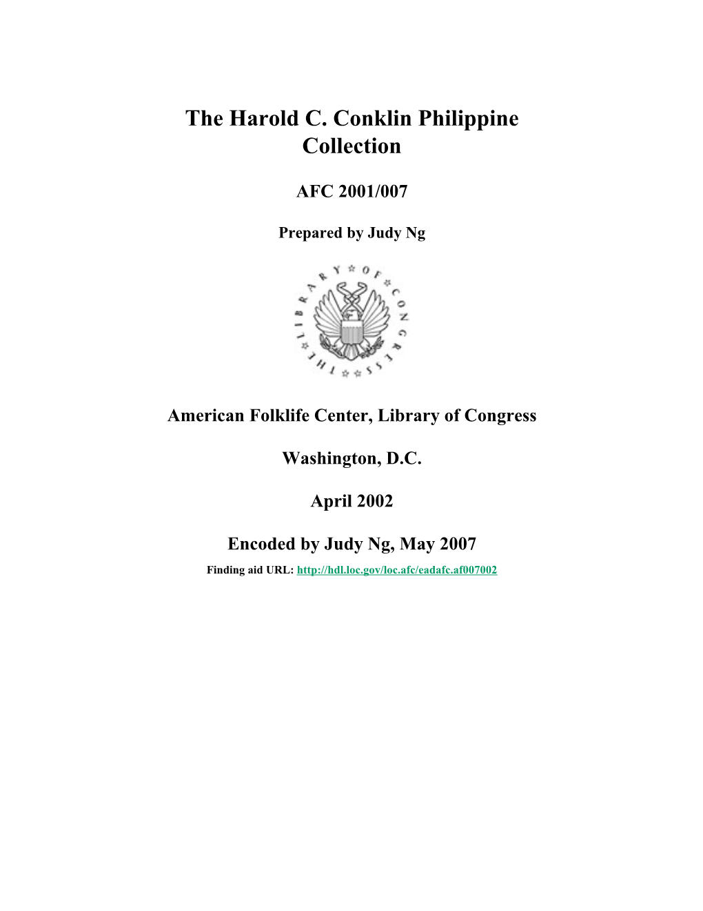 The Harold C. Conklin Philippine Collection