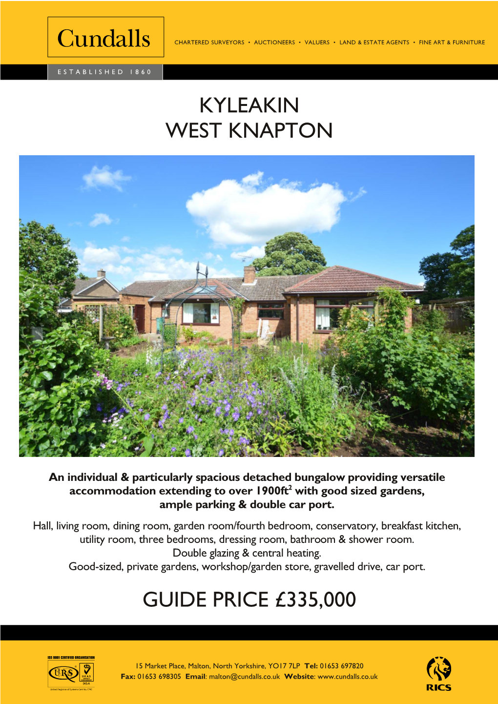 Kyleakin West Knapton Guide Price £335,000
