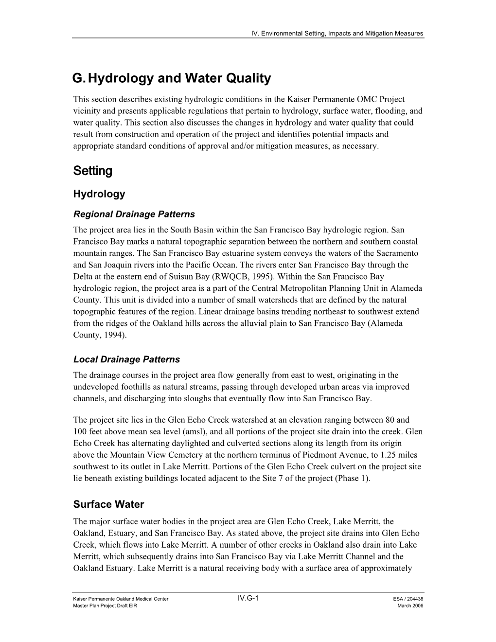 G. Hydrology and Water Quality