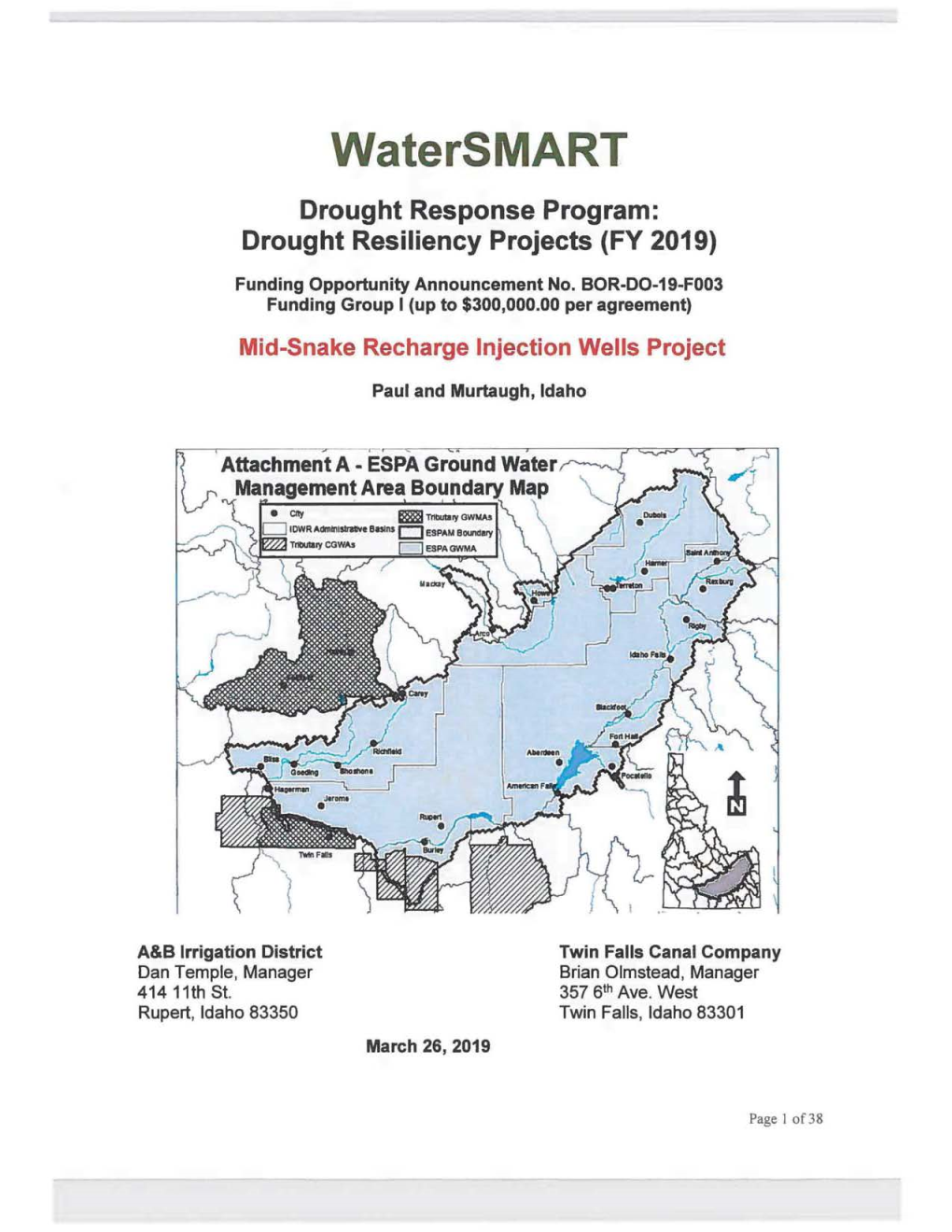 A&B Irrigation District and Twin Falls Canal Company