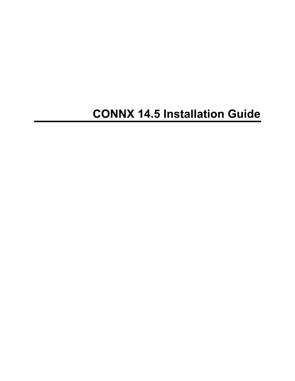 CONNX 14.5 Installation Guide
