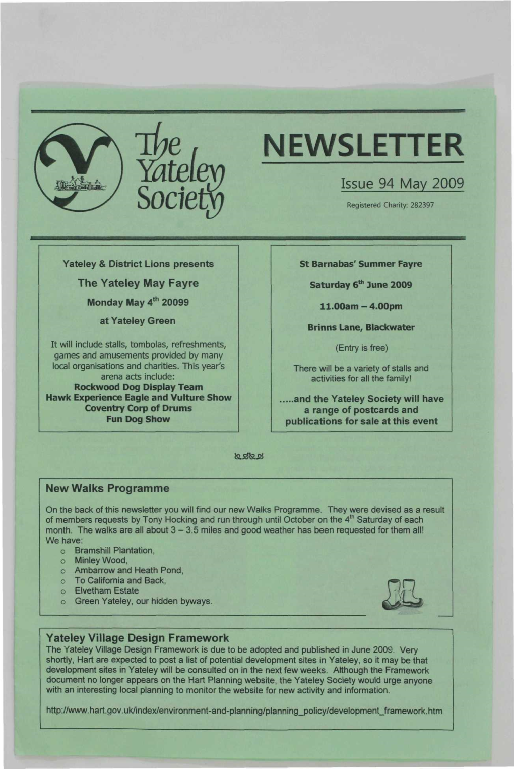 NEWSLETTER Issue 94 May 2009