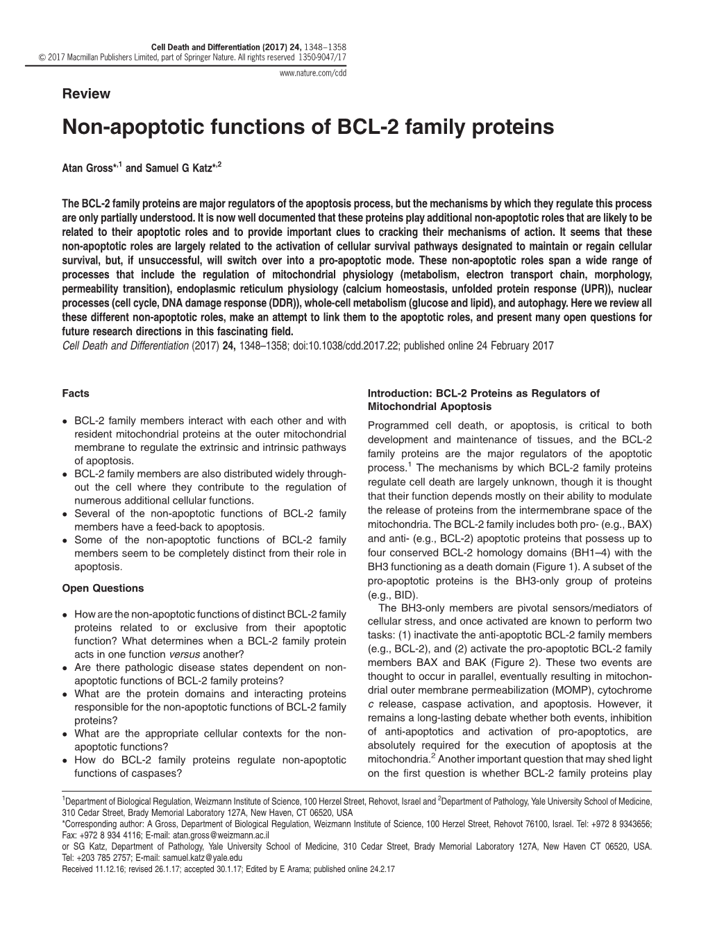 Non-Apoptotic Functions of BCL-2 Family Proteins