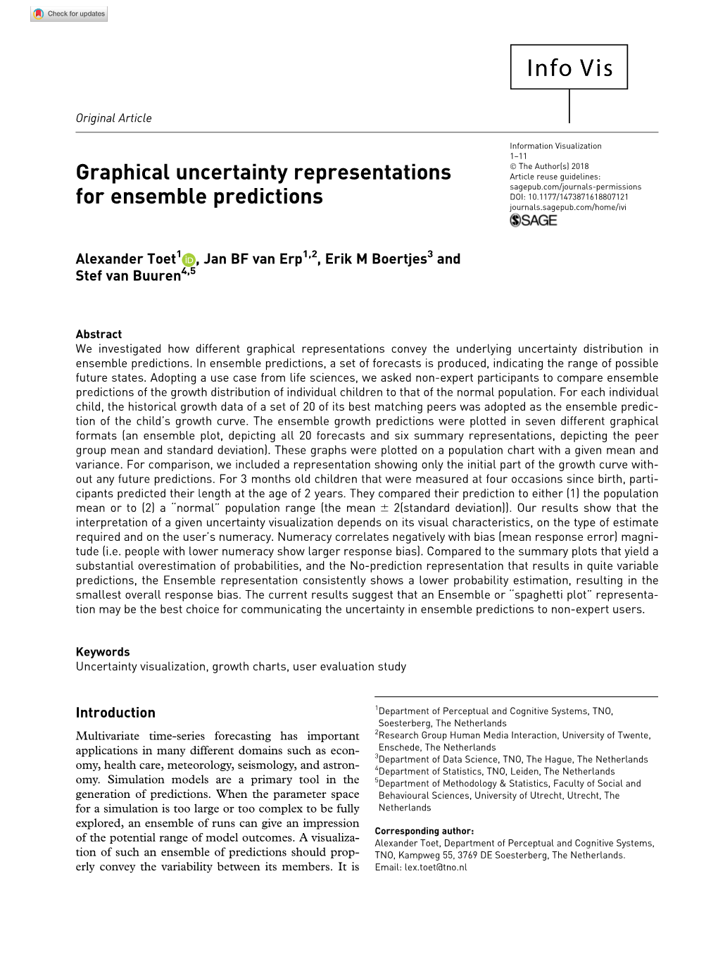 Graphical Uncertainty Representations for Ensemble Predictions