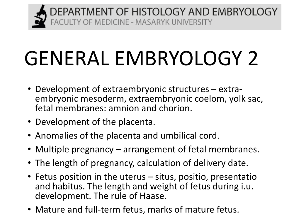 General Embryology 2