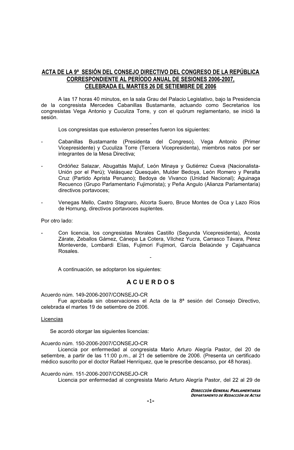 Acta De La 8ª Sesión Del Consejo Directivo Del