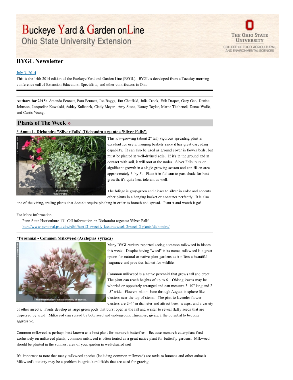 BYGL Newsletter | Buckeye Yard & Garden Online