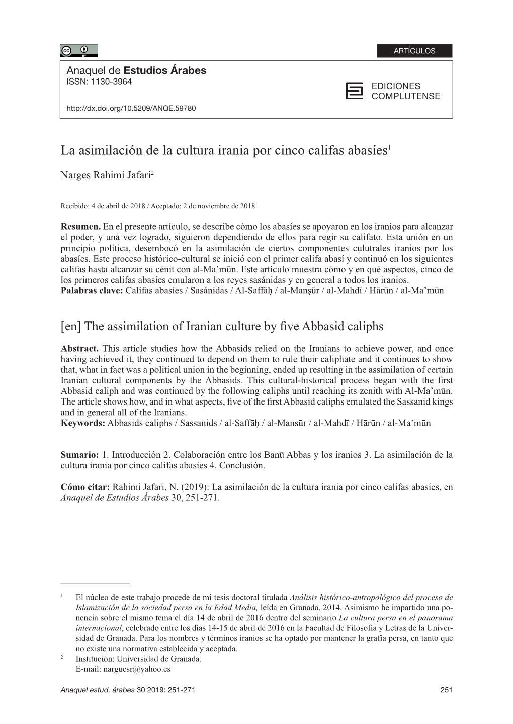 La Asimilación De La Cultura Irania Por Cinco Califas Abasíes1