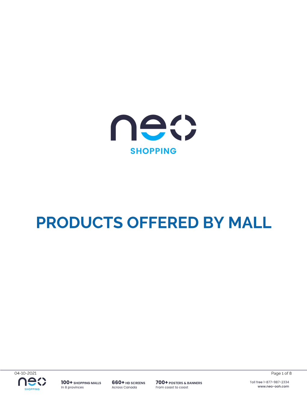 Products Offered by Mall