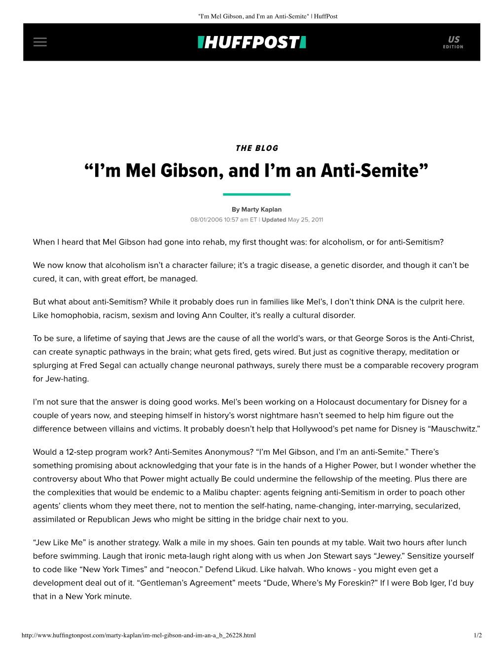 080106 I'm Mel Gibson, and I'm an Anti-Semite