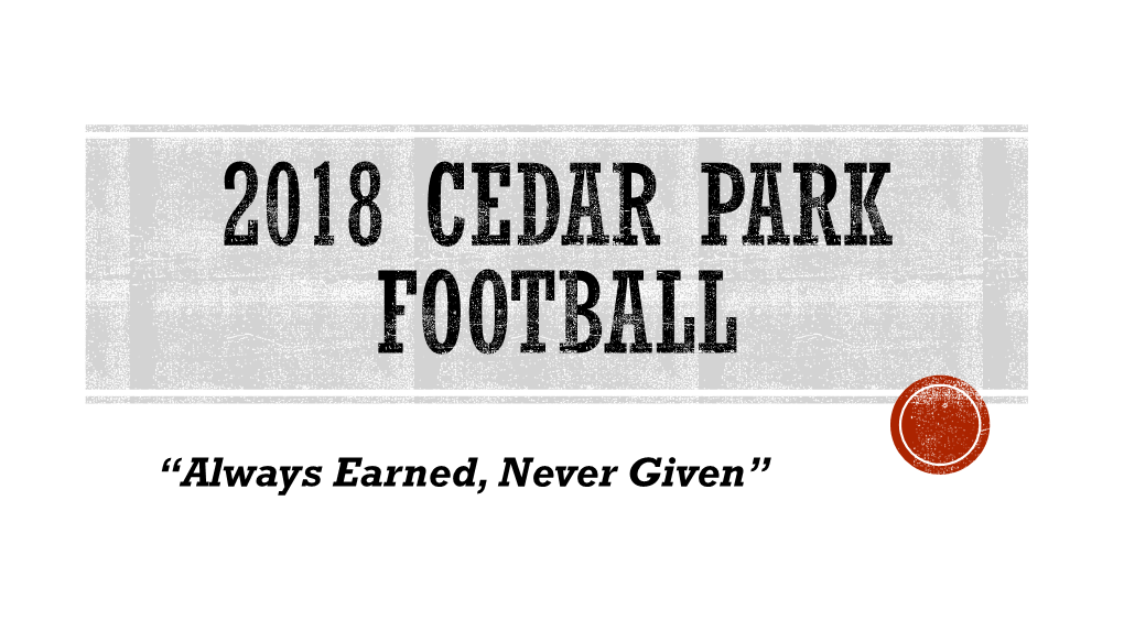 2017 Cedar Park Football