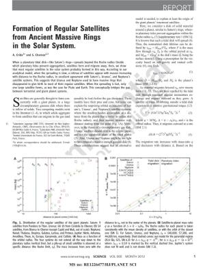 Formation of Regular Satellites from Ancient Massive Rings in the Solar