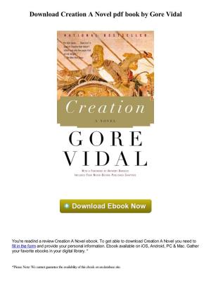Download Creation a Novel Pdf Ebook by Gore Vidal