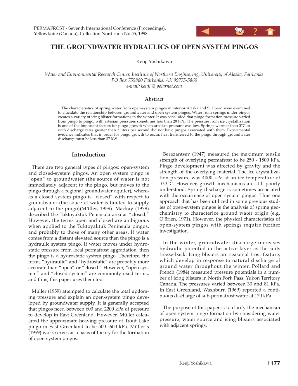 The Groundwater Hydraulics of Open System Pingos