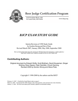 Bjcp Exam Study Guide