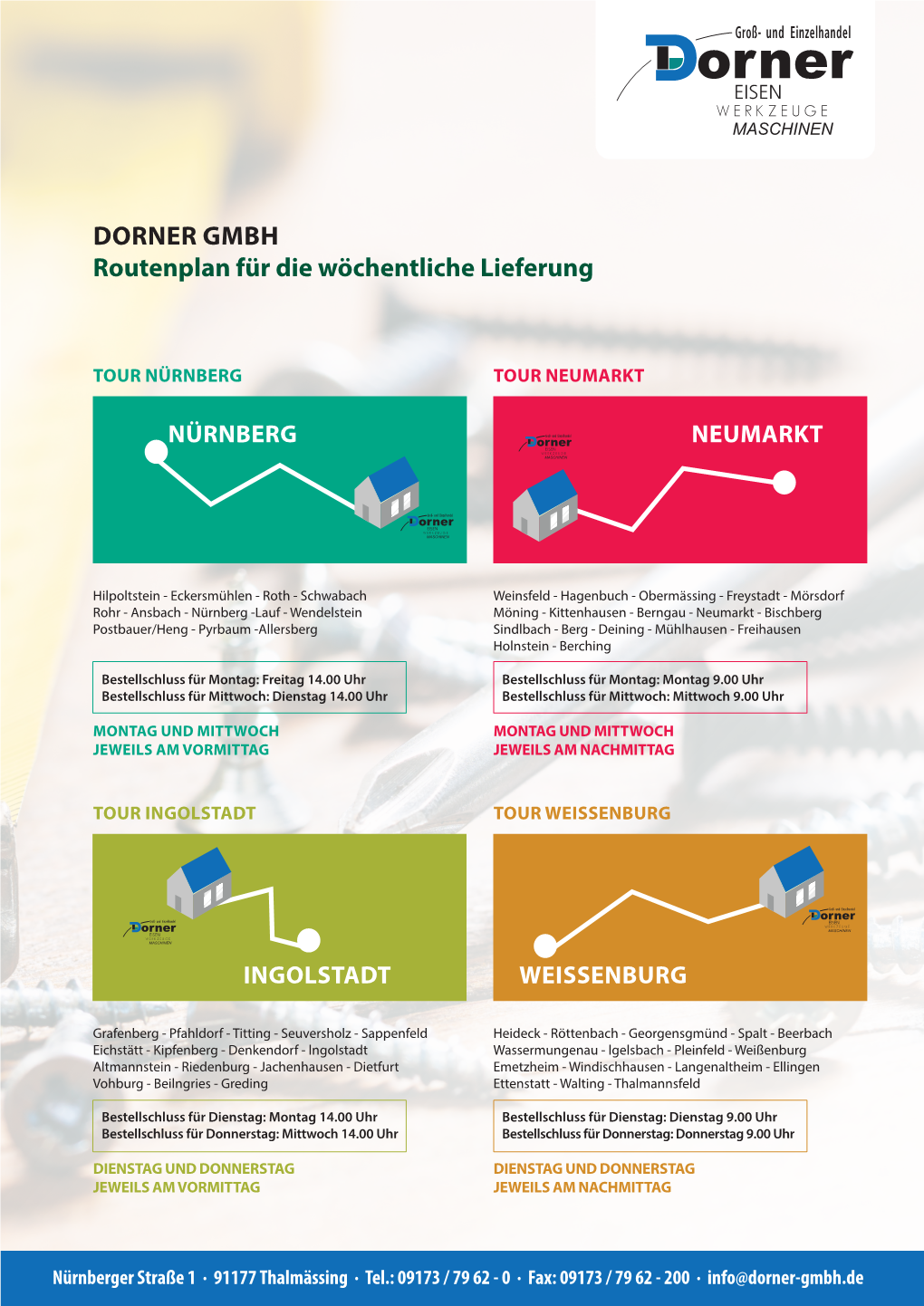 DORNER GMBH Routenplan Für Die Wöchentliche Lieferung