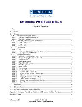 Emergency Procedures Manual