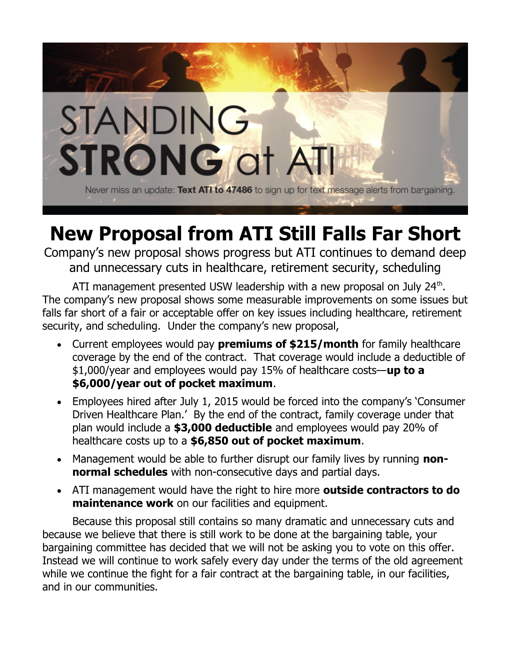 New Proposal from ATI Still Falls Far Short