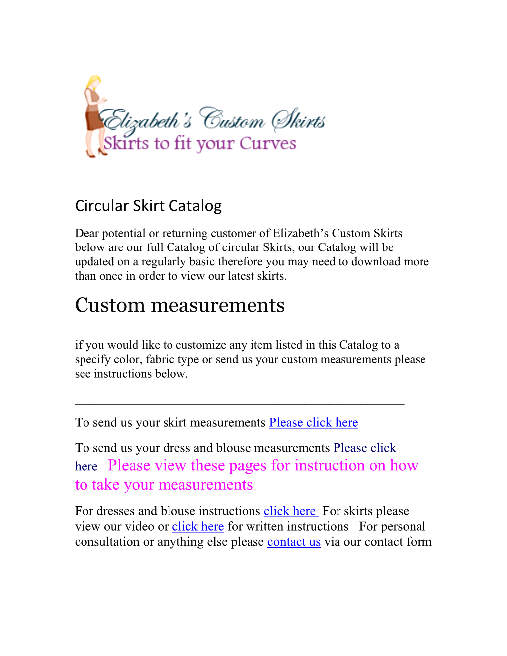 Custom Measurements