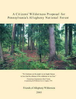 A Citizens' Wilderness Proposal for Pennsylvania's Allegheny National