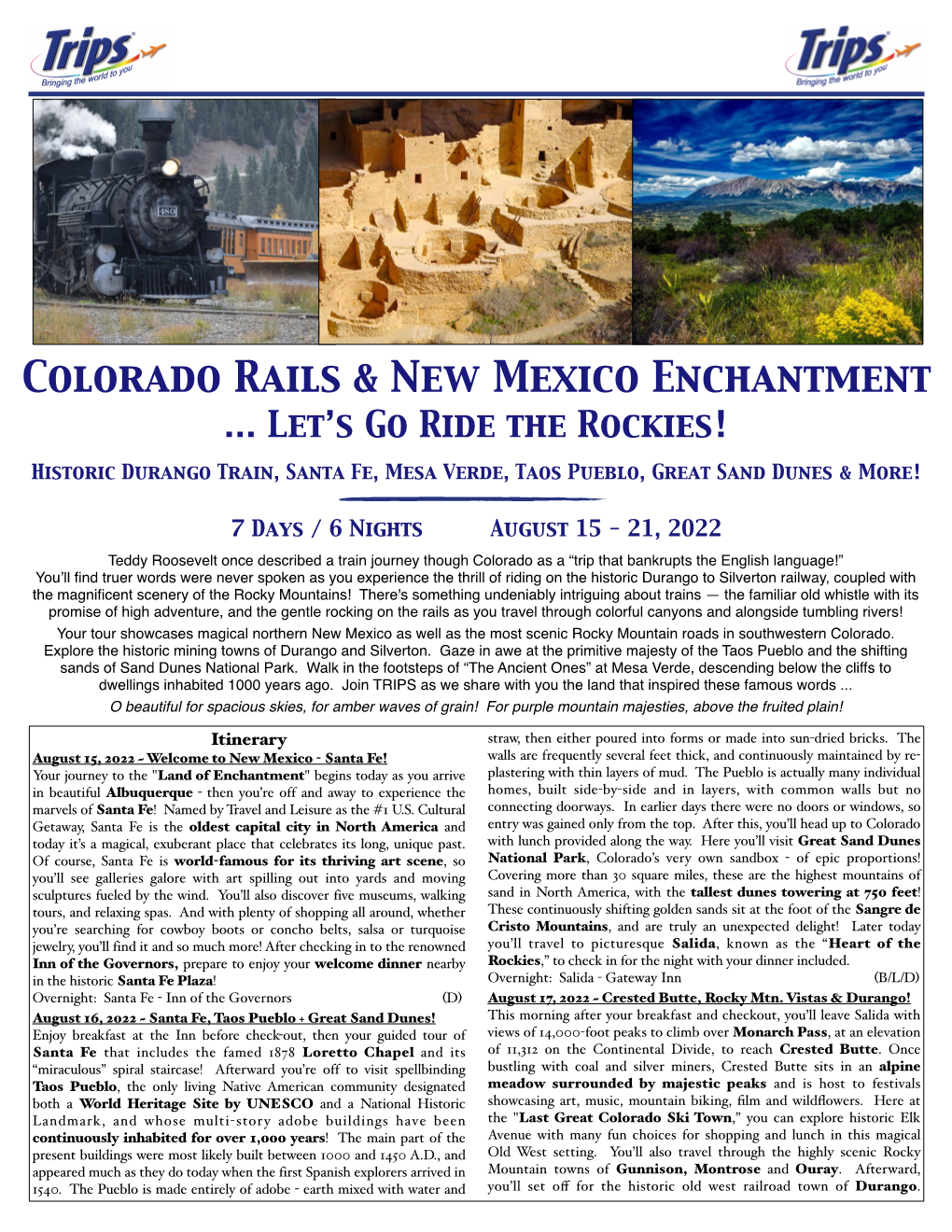 TRIPS Colorado New Mexico Aug 2022