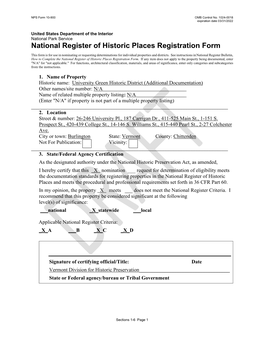 National Register of Historic Places Registration Form