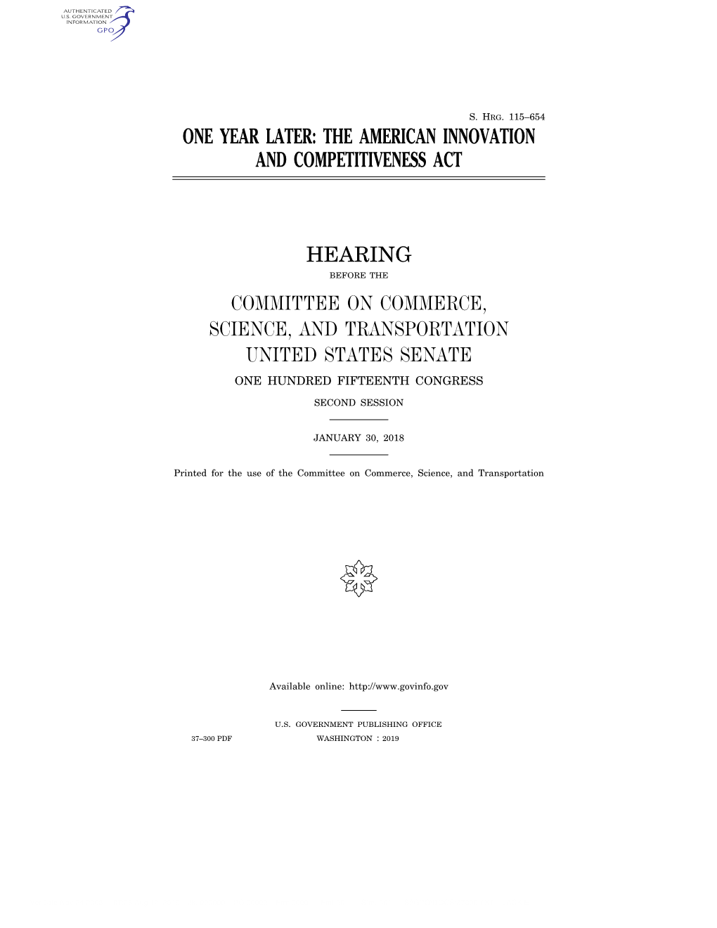 The American Innovation and Competitiveness Act