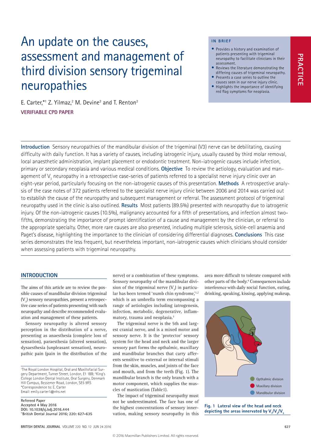 An Update on the Causes, Assessment and Management of Third Division