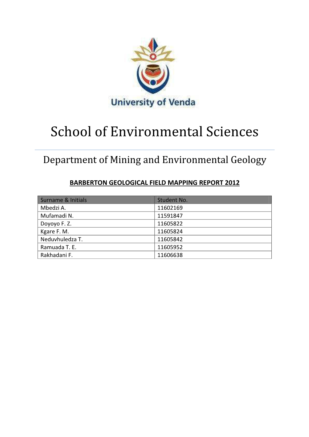 Barberton Geological Field Mapping 2012.Pdf