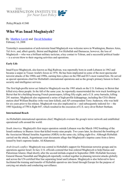 Who Was Imad Mughniyeh?
