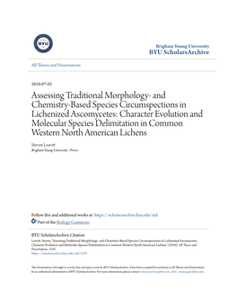 And Chemistry-Based Species Circumspections in Lichenized