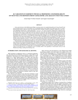 48. Variations in Sediment Physical Properties and Permeability of Mud-Volcano Deposits from Napoli Dome and Adjacent Mud Volcanoes1