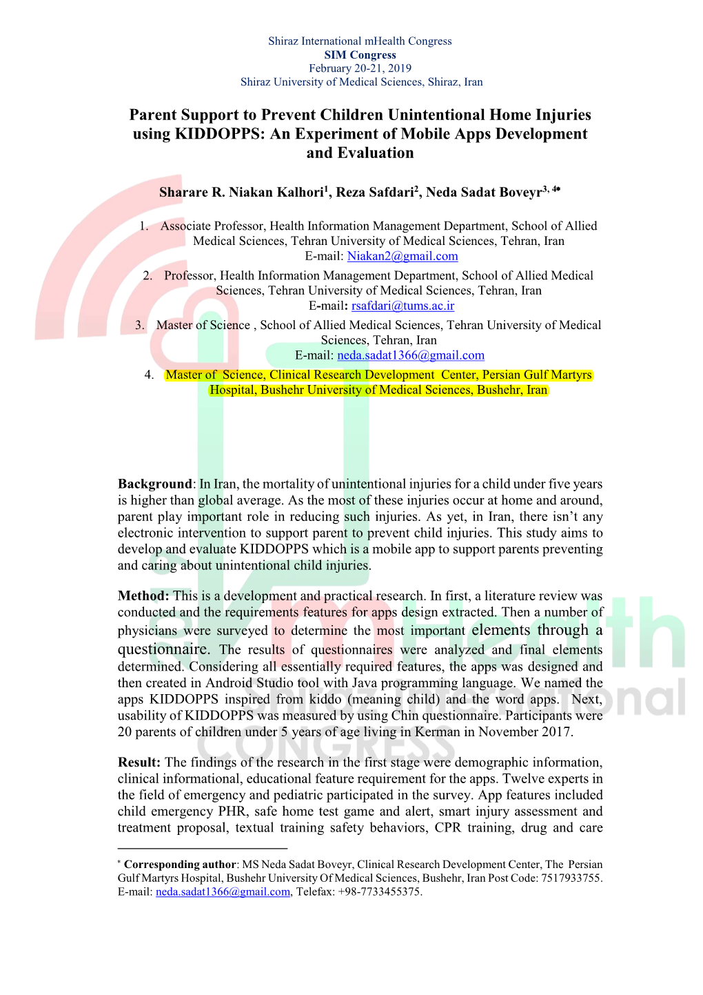 Parent Support to Prevent Children Unintentional Home Injuries Using KIDDOPPS: an Experiment of Mobile Apps Development and Evaluation