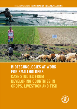 Case Studies from Developing Countries in Crops, Livestock and Fish Occasional Papers on Innovation in Family Farming