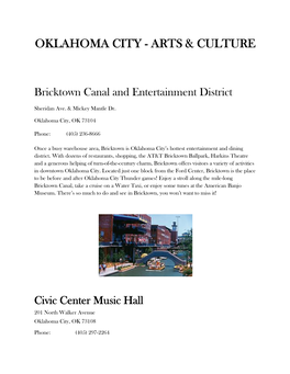 Oklahoma City - Arts & Culture