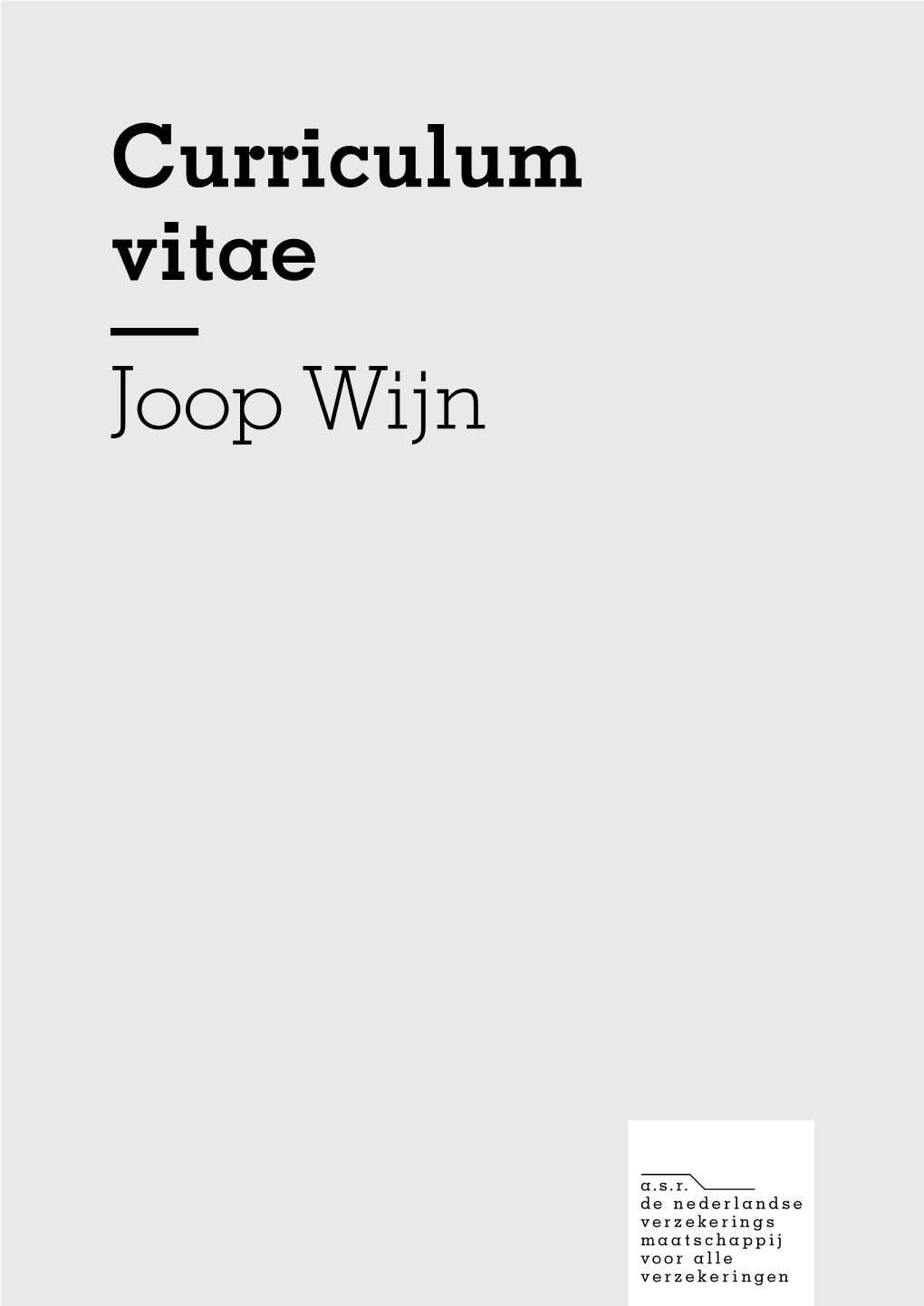 CV Joop Wijn
