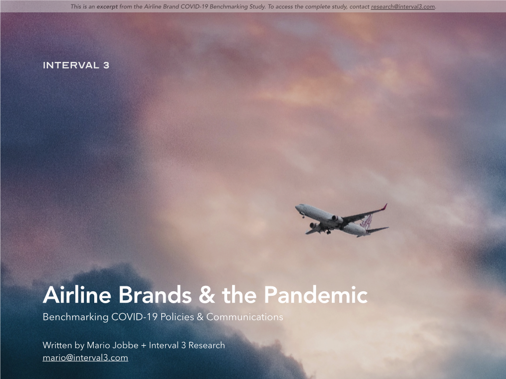 Airline Brands & the Pandemic