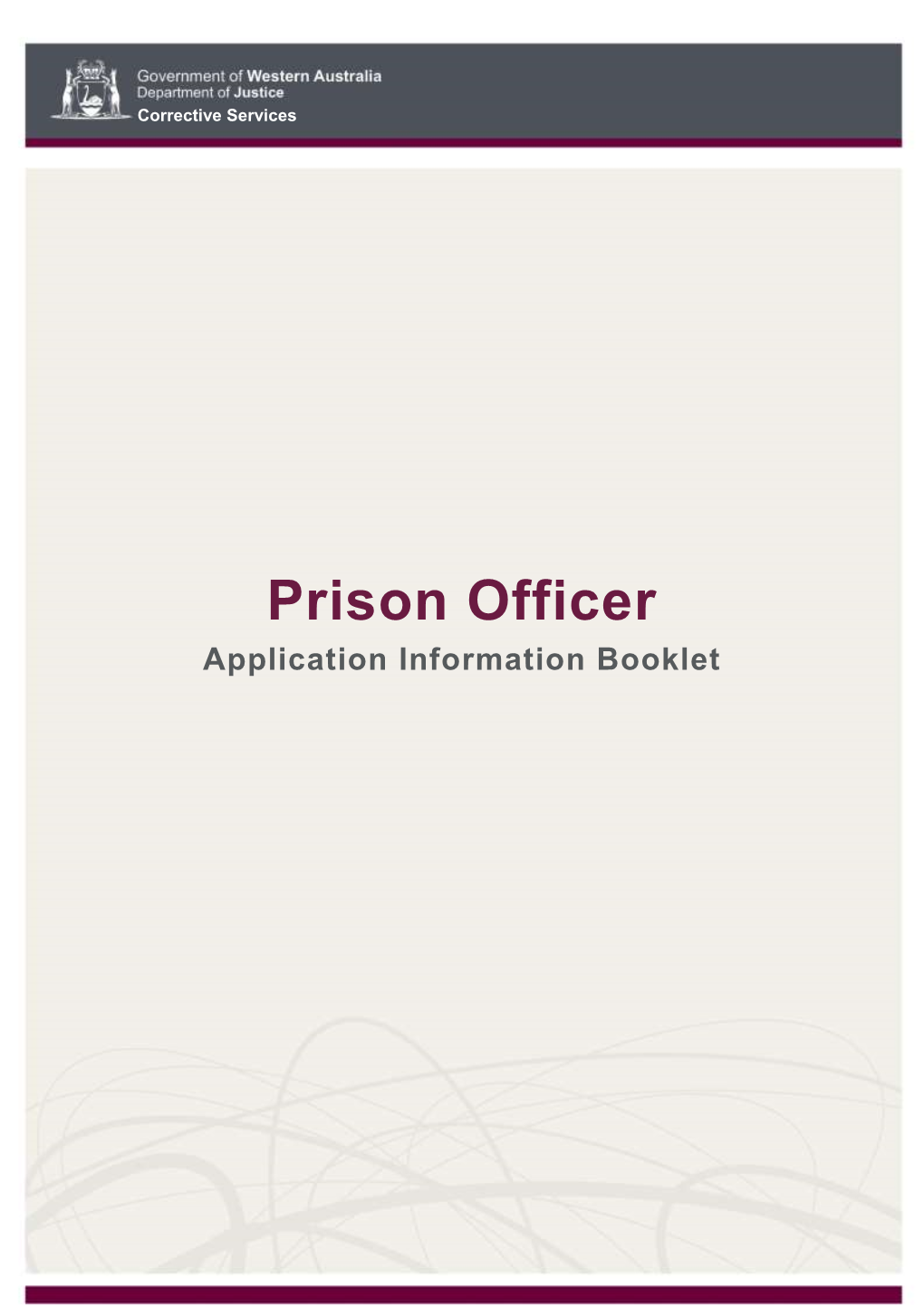 Prison Officer Application Information Booklet