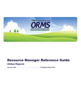 Resource Manager Reference Guide Global Reports Version 2.86