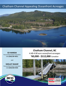 Chatham Channel Appealing Oceanfront Acreages