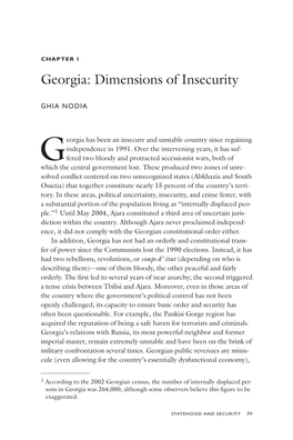 Georgia: Dimensions of Insecurity