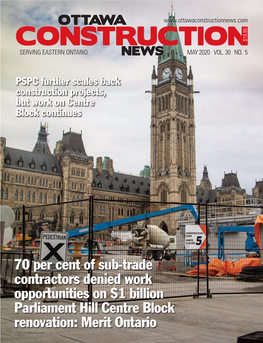 PSPC Further Scales Back Construction Projects, but Work on Centre Block Continues