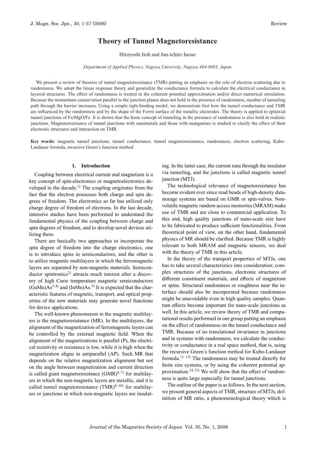 Theory of Tunnel Magnetoresistance