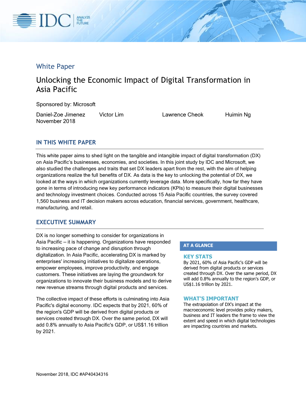 Unlocking the Economic Impact of Digital Transformation in Asia Pacific