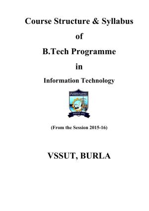 Course Structure & Syllabus of B.Tech Programme In