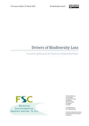 Drivers of Biodiversity Loss
