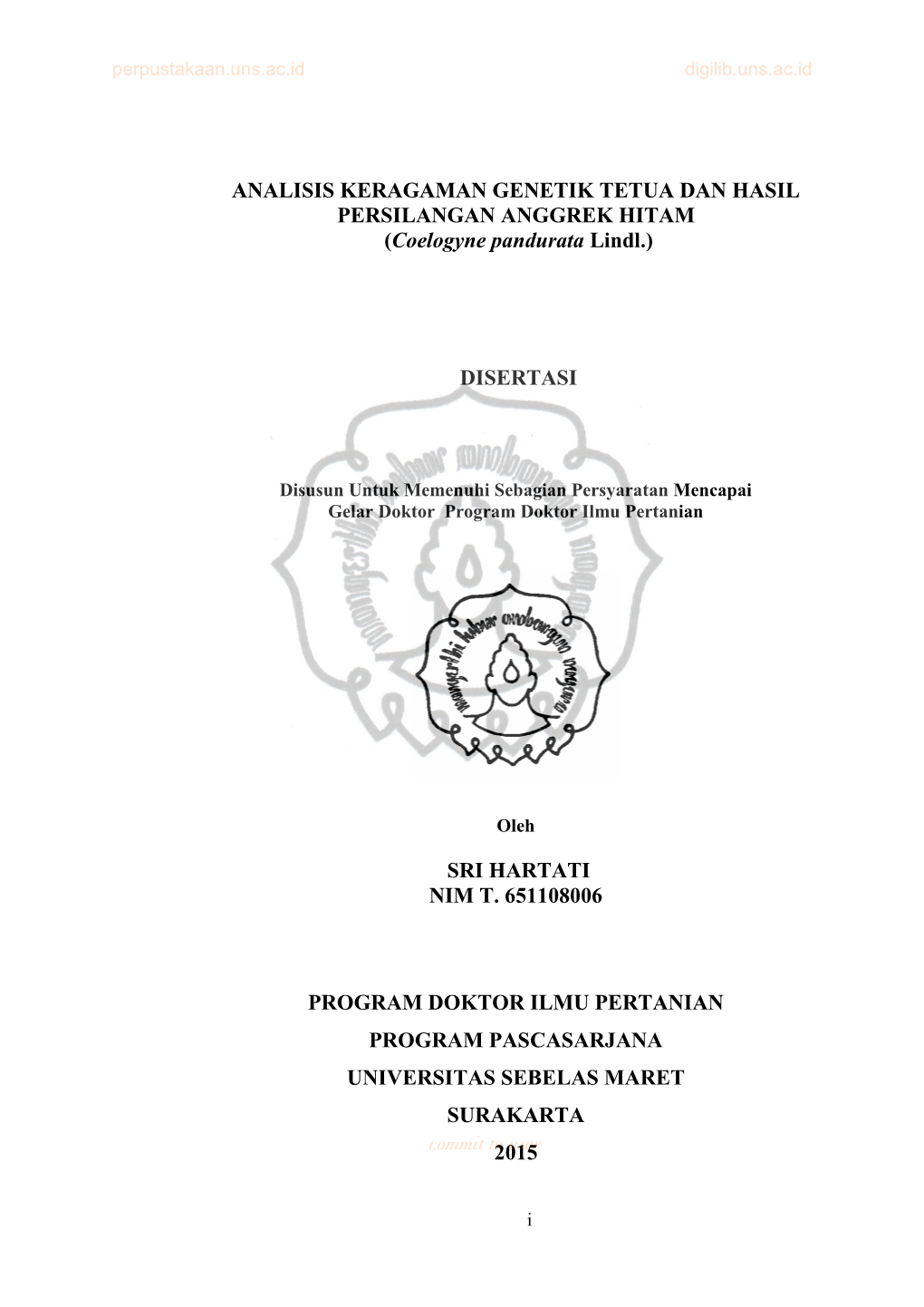 Analisis Keragaman Genetik Tetua Dan Hasil